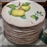 K04. Set of 12 Sur la Table fruit design luncheon plates. - $95